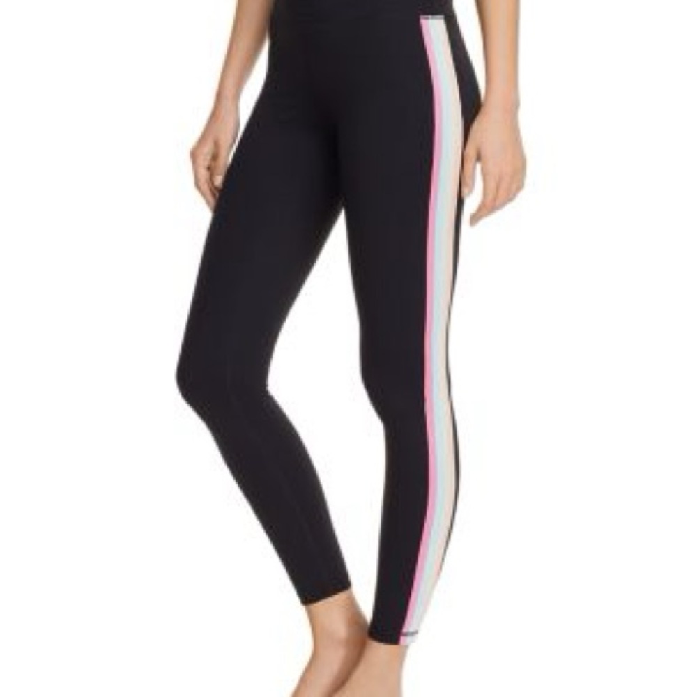 Spiritual gangster size small black pastel stripe high rise sculpt 7/8 legging
